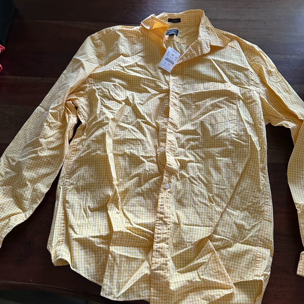 J. Crew Yellow Casual Button Down Shirt